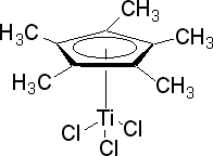 五甲基环戊二烯基三氯化钛(IV)结构式