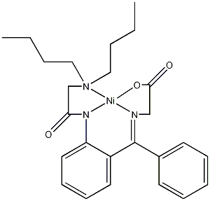 [N-[α-[2-(二丁基甘氨酰胺)苯基]亚苄基]甘氨酸合]镍结构式