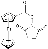 N-琥珀亚氨基二茂铁甲酸酯结构式