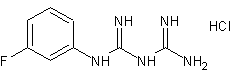 1-(3-氟苯基)双胍盐酸盐结构式