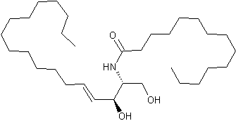 N-肉豆蔻酰-D-赤-鞘氨醇结构式