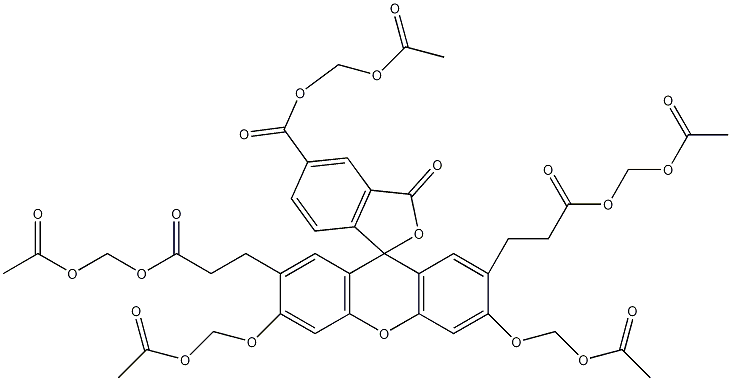2',7'-二(2-羧基乙基)-5(6)-羧基荧光素乙酸甲酯结构式