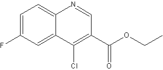 4-氯-6-氟喹啉-3-羧酸乙基酯结构式