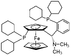 (S)-(+)-[(S)-2-二环己基膦二茂铁基](N,N-二甲氨基)(2-二环己基膦苯基)甲烷结构式