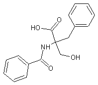 DL-N-苯甲酰-2-苄基丝氨酸结构式