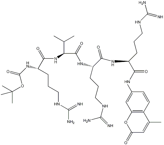 Boc-Arg-Val-Arg-Arg-7-氨基-4-甲基香豆素乙酸盐结构式