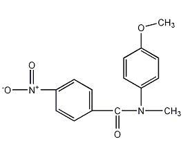 N-甲基-N-(4-甲氧基)-4-硝基苯甲酰胺结构式