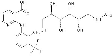 氟胺烟酸葡胺结构式