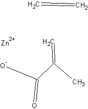 2-Propenoic acid 2-methyl- polymer with ethene zinc salt