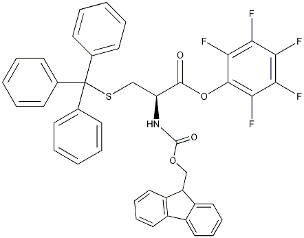 FMOC-S-三苯甲基-L-半胱氨酸五氟苯酯结构式