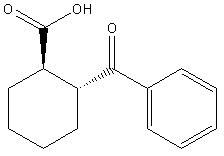 反-2-苯甲酰基-1-环己烷羧酸结构式