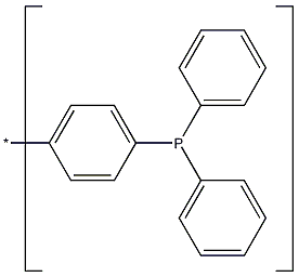 4-二苯基膦聚苯乙烯树脂结构式