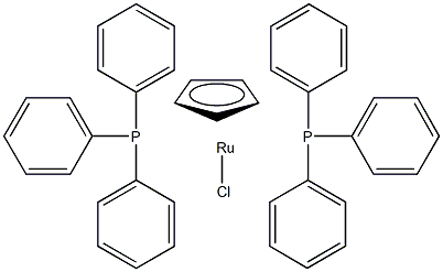 氯(环戊二烯基)双(三苯膦)钌(Ⅱ)结构式