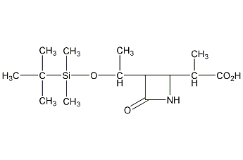 (3S,4S)-3-[(R)-1-(叔丁基二甲基硅氧基)乙基)]-4[(R)-1-甲酰乙基]-2-氮杂环丁酮结构式