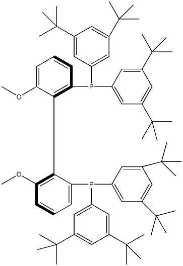 (R)-(6,6'-二甲氧基联苯-2,2'-二基)二[二(3,5-二叔丁基苯基)磷酸吗啡]结构式
