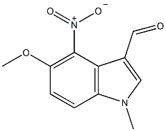 5-甲氧基-1-甲基-4-硝基吲哚-3-甲醛结构式