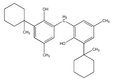 2,2'-亚甲基二[4-甲基-6-(1-甲基环己基)]苯酚结构式