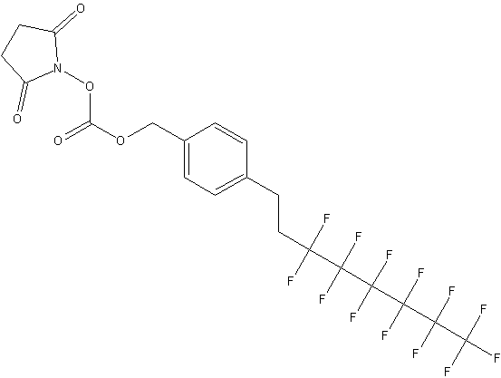 N-[4-(3,3,4,4,5,5,6,6,7,7,8,8,8-十三氟辛基)苄基碳酸]琥珀酰亚胺结构式