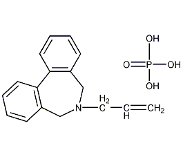 6-烯丙基-6,7-二氢-5H-二苯并[c,e]氮杂卓氯化物结构式