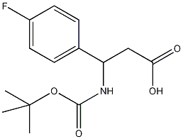 3-(Boc-氨基)-3-(4-氟苯基)丙酸结构式