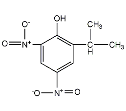 2-仲丁基-4,6-二硝基苯酚结构式