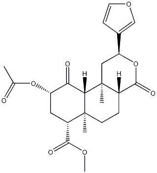 (2S,4aR,6aR,7R,9S,10aS,10bR)-9-(乙酰氧基)-2-(3-呋喃基)十二氢-6a,10b-二甲基-4,10-二氧-2H-萘并[2,1-c]吡喃-7-羧酸甲酯结构式