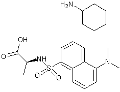 丹磺酰基-L-丙氨酸环己胺盐结构式