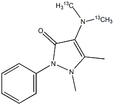 4-(二甲基-13C2-氨基)安替比林结构式