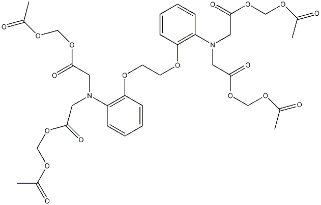 1,2-双(2-氨基苯氧基)乙烷-N,N,N',N'-四乙酸四(乙酰氧基甲酯)结构式