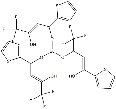三(4,4,4-三氟-1-(2-噻吩)-1,3-丁二酮)铕结构式