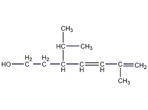 (4E)-3-异丙基-6-甲基-4,6-庚二烯-1-醇结构式