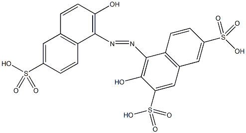 1-(2-羟基-6-磺基-1-萘基偶氮)-2-萘酚-3,6-二磺酸结构式