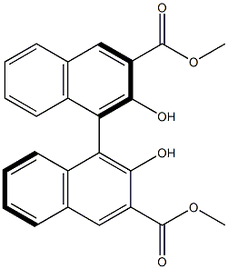 (R)-(+)-二甲基-2,2'-二羟基-1,1'-联萘-3,3'-二羧酸酯结构式