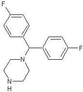 1-双（对氟苯基）甲基哌嗪结构式