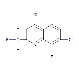 4,7-二氯-8-氟-2-(三氟甲基)喹啉结构式