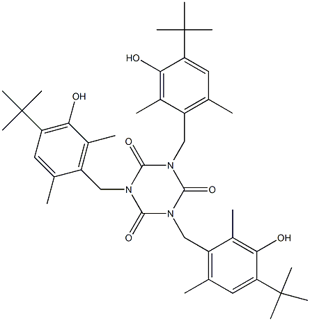 三(4-叔丁基-3-羟基-2,6-二甲基苯)异氰基尿酸酯结构式