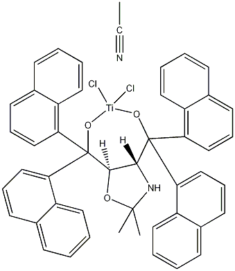 (4R,5R)-(-)-2,2-Dimethyl-α;,α;,α;',α;'-tetra(1-naphthyl)-1,3-dioxolane-4,5-dimethanolatotitanium(IV) dichloride acetonitrile adduct结构式