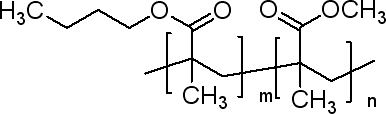 2-甲基-2-丙烯酸丁酯与2-甲基-2-丙烯酸甲酯的聚合物结构式