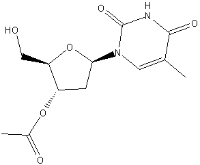 3'-O-乙酰胸苷结构式