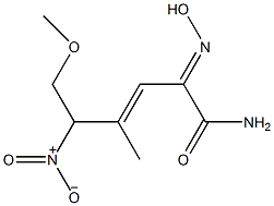 (±)-(E)-4-甲基-2-[(E)-羟基氨基]-5-硝基-6-甲氧基-3-己烯胺结构式