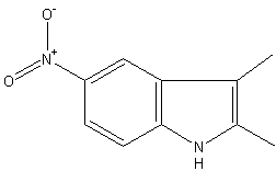 2,3-二甲基-5-硝基吲哚结构式
