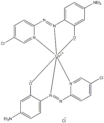 双[2-(5-氯-2-吡啶基偶氮)-5-二乙基氨苯酚盐]氯化钴结构式