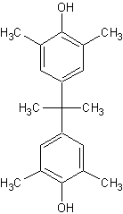 4,4'-(1-亚异丙基)双(2，6-双甲基苯酚)结构式