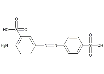 2-氨基-5-[(4-磺基苯基)偶氮]苯磺酸结构式