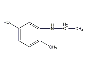 3-乙氨基-4-甲基苯酚结构式