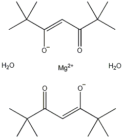 双(2,2,6,6-四甲基-3,5-庚烷二羧酸根合)镁二水结构式