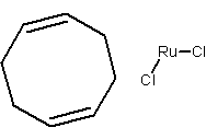Dichloro(cycloocta-1,5-diene)ruthenium(II), (36% Ru)结构式