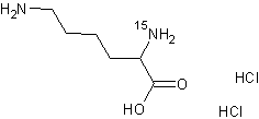 DL-赖氨酸-2-15N二盐酸结构式