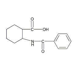 顺-(1R,2S)-(+)-苯甲酰胺环己烷羧酸结构式