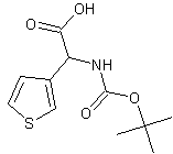 N-BOC-氨基-(3-噻吩基)乙酸结构式